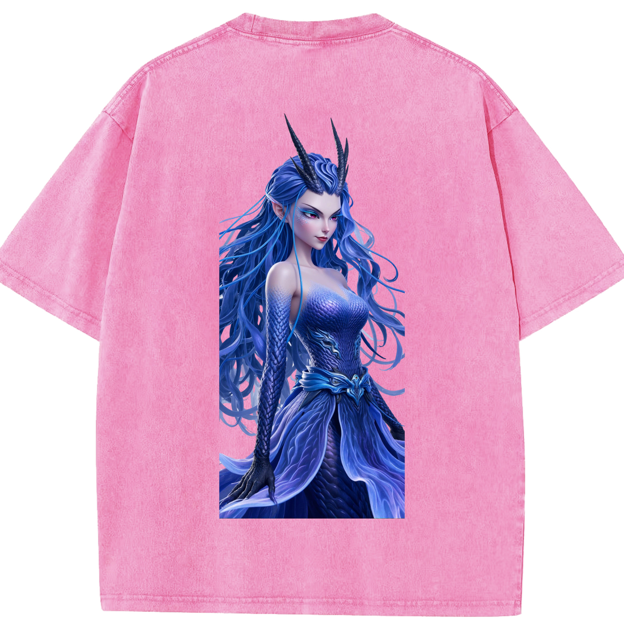 （画像用） Ne Zha 2 ナタ 魔童の大暴れ 綿100% ヴィンテージ風 半袖Tシャツ（背面プリント）